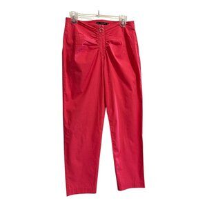 Zara Basic Hot Pink Lightweight Stretch Pleated Crop Pants Women's Size M